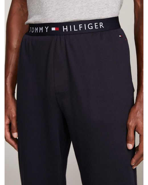 Tommy Hilfiger Blue Logo Waistband Trousers for men