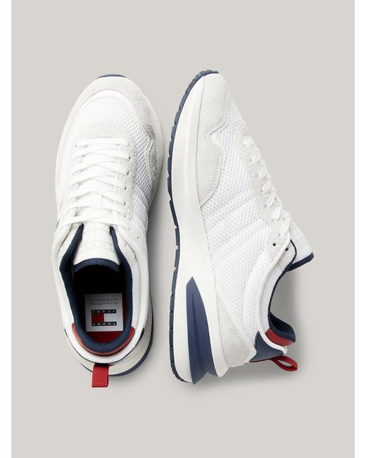 Tommy Hilfiger Metallic Leather Chunky Sole Runner Trainers for men