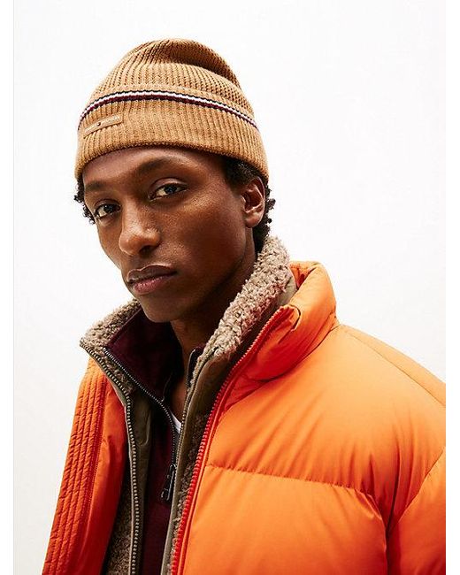 Gorro De Punto Con Cinta Distintiva Tommy Hilfiger de hombre de color Natural