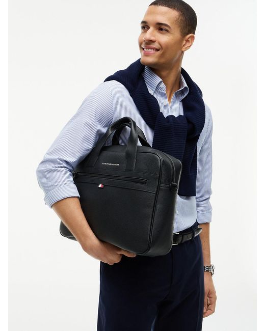 Tommy Hilfiger Black Essential Laptop Bag for men