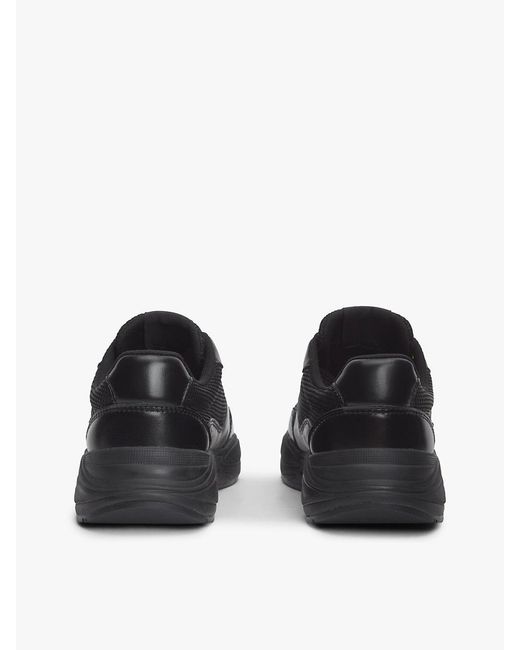 Tommy Hilfiger Black Th Monogram Mixed Texture Leather Trainers