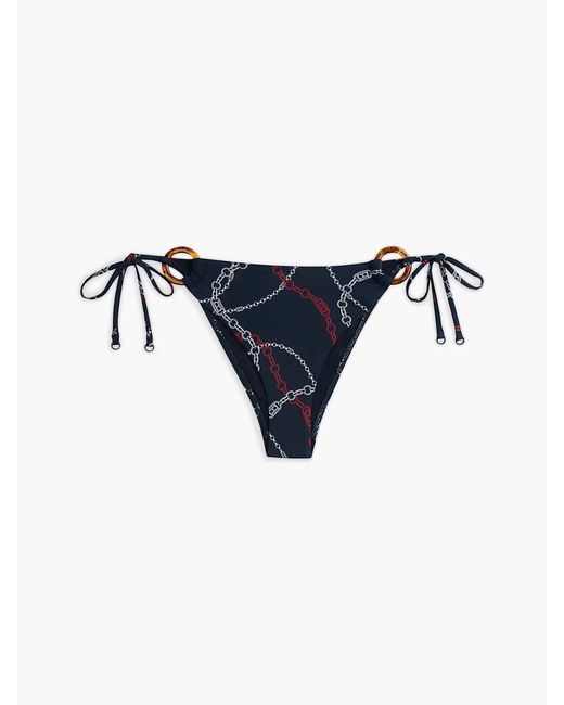 Tommy Hilfiger Blue Global Stripe Side Tie Bikini Bottoms