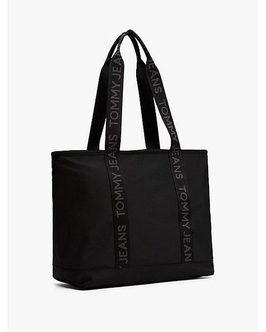 Tommy Hilfiger Black Essential Tote-Bag Mit Logomuster-Details