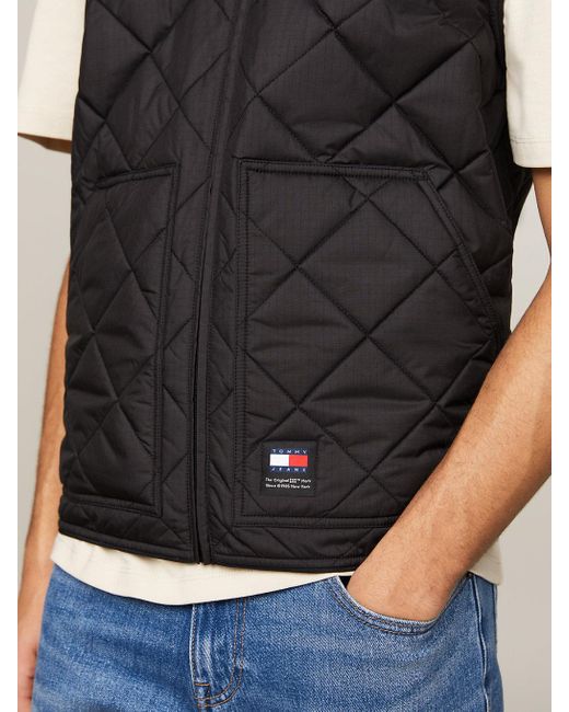 Tommy Hilfiger Black Diamond Quilted Zip-thru Vest for men