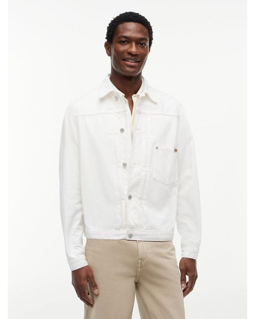 Tommy Hilfiger White Washed Denim Trucker Jacket for men