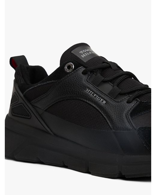 Sneakers Con Suola Spessa E Mix Di Texture di Tommy Hilfiger in Black da Uomo