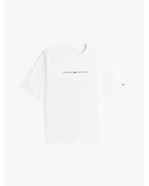 Tommy Hilfiger White Th Original Logo Relaxed Lounge T-shirt for men