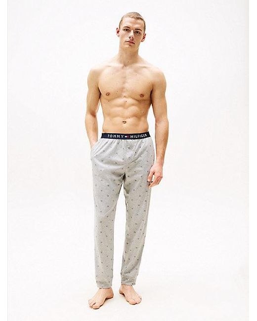 Tommy Hilfiger Original Jersey-Pyjamahose Mit Bündchen in White für Herren
