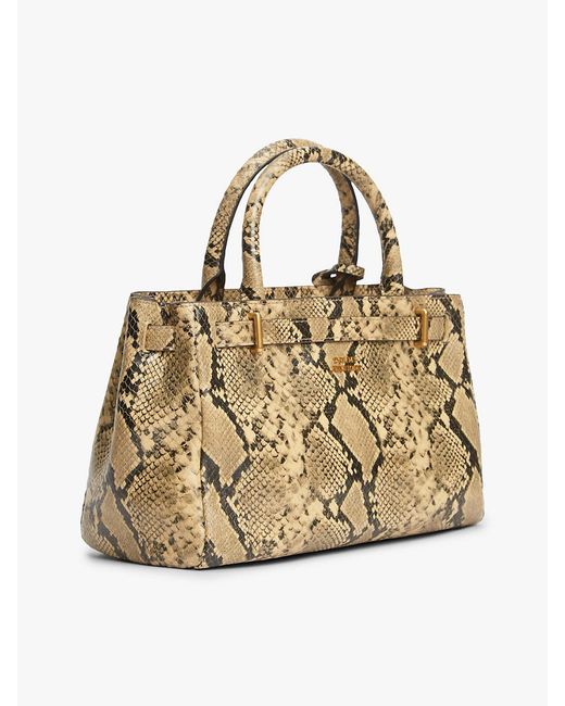 Tommy Hilfiger Metallic The American Icon Snake Print Leather Tote Bag
