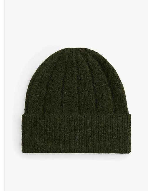 Tommy Hilfiger Fluffy Beanie Met Wol En Hilfiger-Vlag in het Green