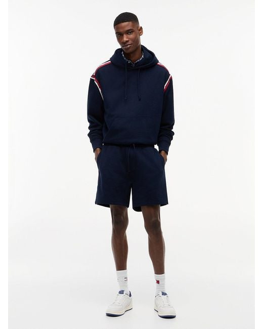 Tommy Hilfiger Blue Global Stripe Logo Tape Sweat Shorts for men