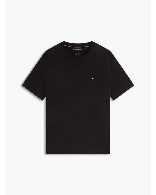 Tommy Hilfiger Black Flag Embroidery Crew Neck T-shirt for men