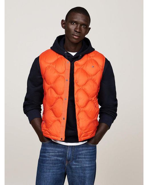 Tommy Hilfiger Orange Onion Quilted Down Liner Vest for men