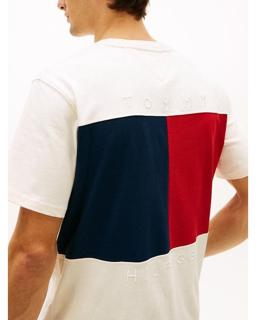Tommy Hilfiger White Flag Embroidery Jersey Relaxed T-Shirt for men