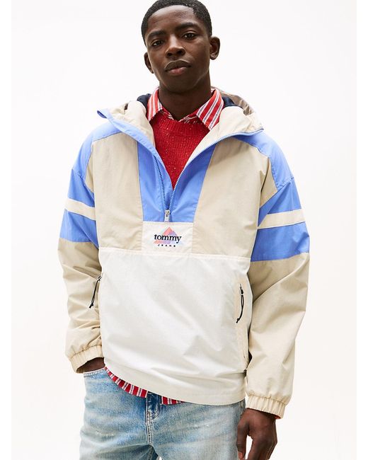 Tommy Hilfiger Blue Lightweight Ripstop Loose Popover Jacket for men
