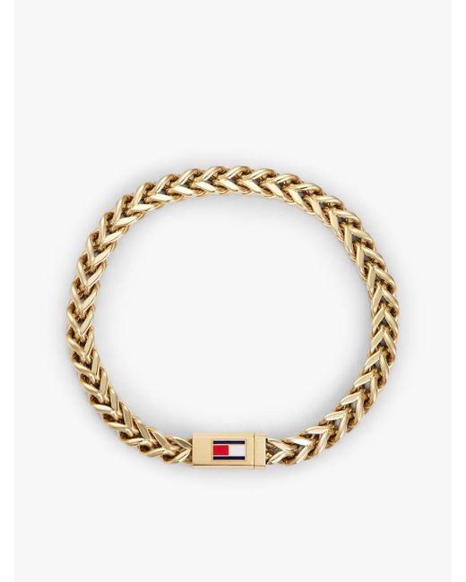 Bracciale A Catenella Intrecciata Placcato di Tommy Hilfiger in Metallic da Uomo