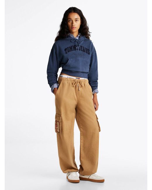 Pantalon Cargo Droit Décontracté À Logo Tommy Hilfiger en coloris Blue