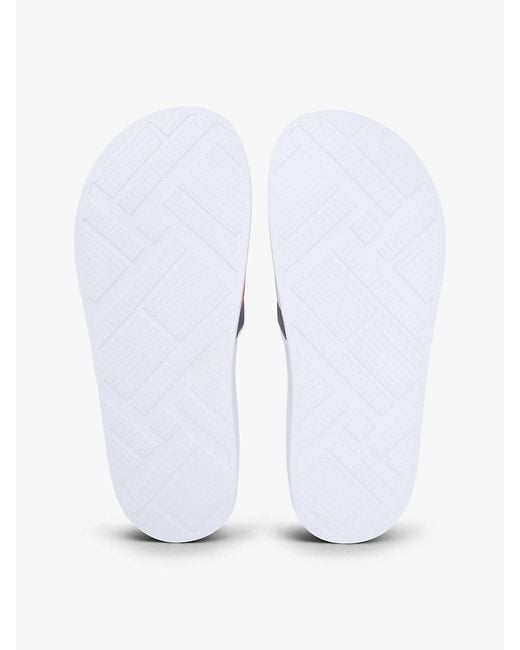 Tommy Hilfiger White Flag Strap Pool Slides for men