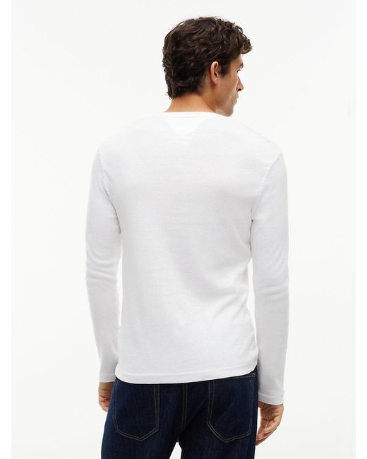 Tommy Hilfiger White Toy Jean Origina Ribbed Organic Cotton Ong Eeve T-hirt for men