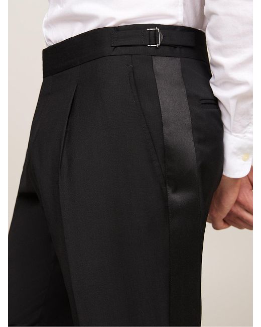 Pantalon slim habillé en laine haute torsion Tommy Hilfiger pour homme en coloris Black