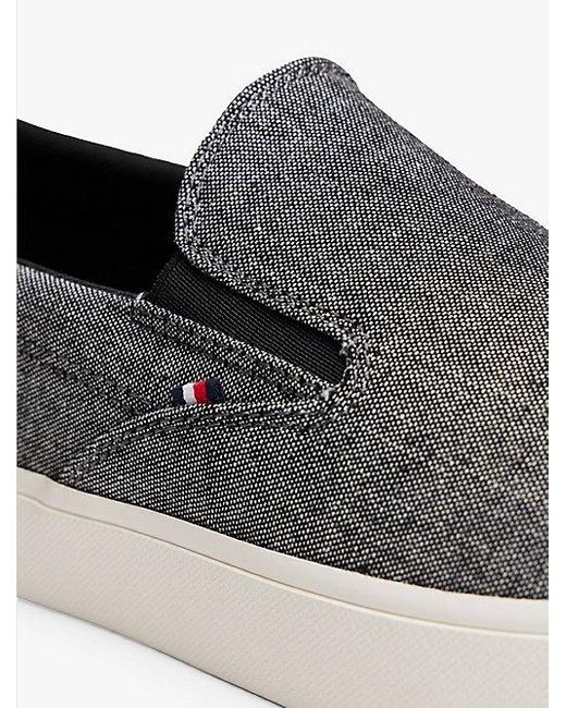 Tommy Hilfiger Linnen Chambray Instapper Met Platformzool in het White voor heren