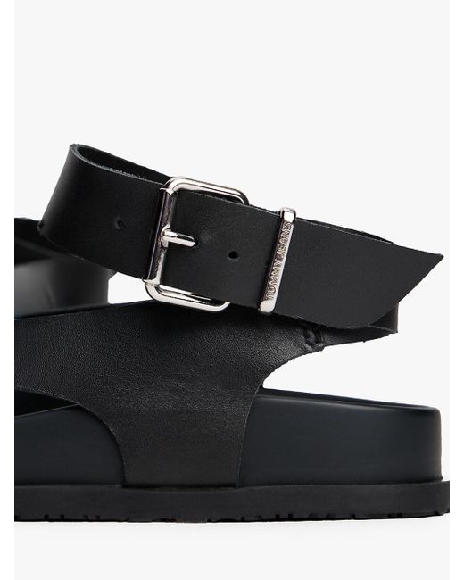 Tommy Hilfiger White Ankle Strap Leather Sandals