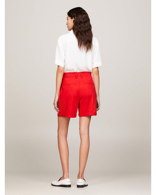 Tommy Hilfiger Red Mom Fit Chino Shorts