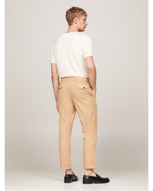 Tommy Hilfiger Natural Pleated Regular Fit Formal Trousers for men