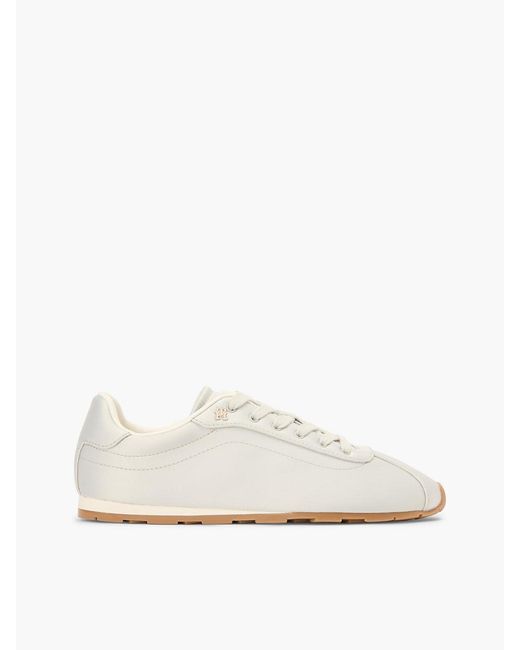 Tommy Hilfiger White Th Monogram Satin Trainers