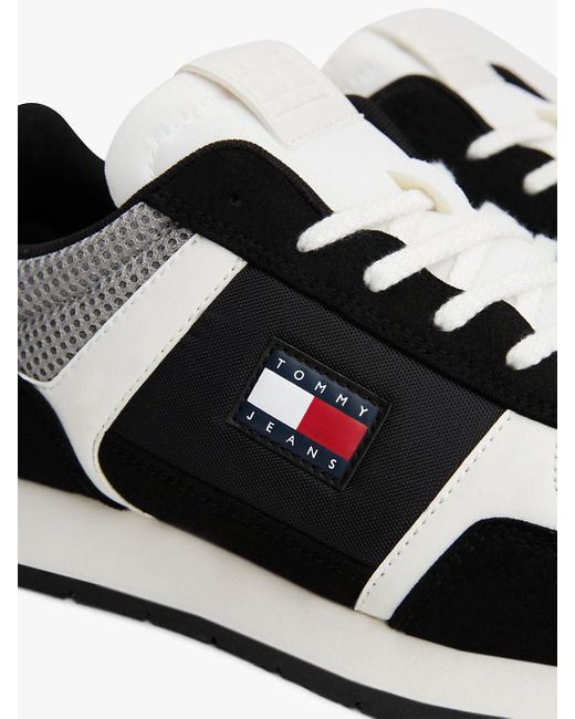 Sneakers Con Logo E Mix Di Texture di Tommy Hilfiger in White da Uomo