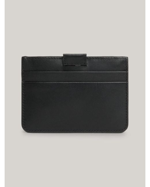 Tommy Hilfiger Black Prep Moulded Leather Credit Card Holder for men