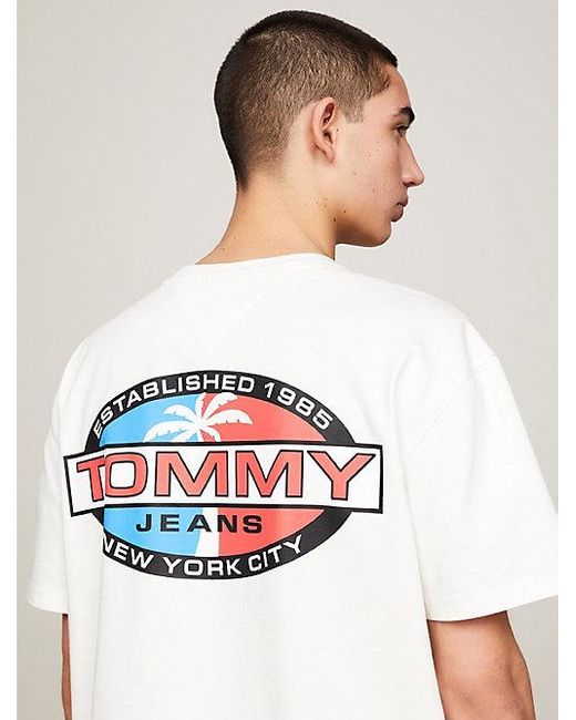 Tommy Hilfiger Archive T-shirt Met Palmboomlogo Op De Rug in het White voor heren