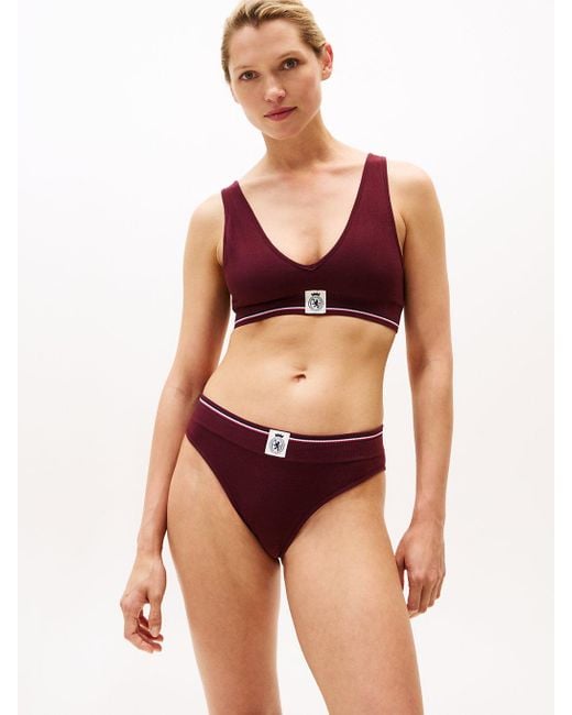 Slip A Coste Con Stemma Th di Tommy Hilfiger in Blue
