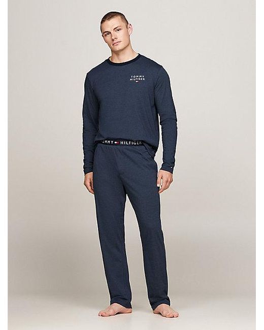 Pijama Th Original De Punto Con Microrrayas Tommy Hilfiger de hombre de color Blue