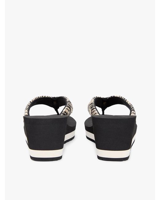 Tommy Hilfiger White Rope Strap Wedge Flip-Flops