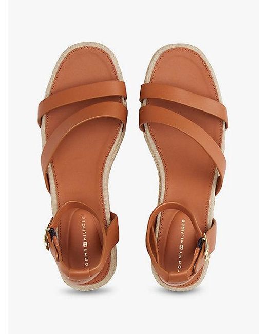Alpargatas De Piel Con Plataforma Tommy Hilfiger de color Natural