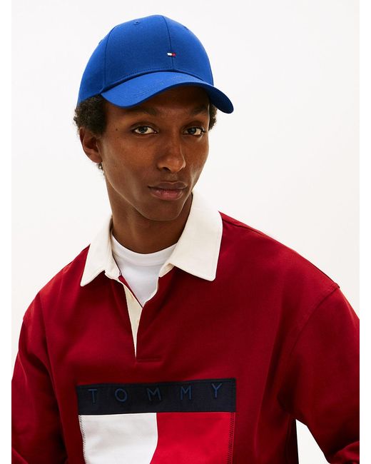 Tommy Hilfiger Blue Hilfiger Flag Embroidery Baseball Cap for men