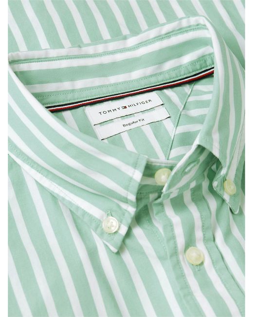 Tommy Hilfiger Blue Regular Fit Flex Stripe Poplin Shirt for men
