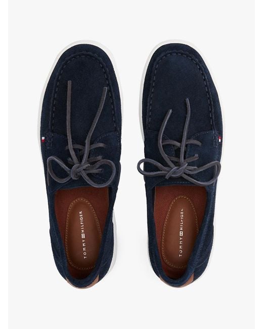 Chaussures Bateau Hybrides En Daim À Lacets Tommy Hilfiger pour homme en coloris Blue