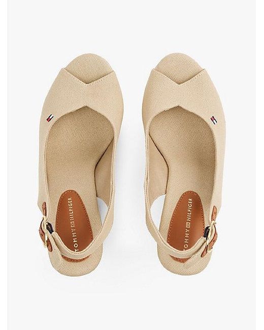 Alpargatas Destalonadas Con Cuña Tommy Hilfiger de color Natural