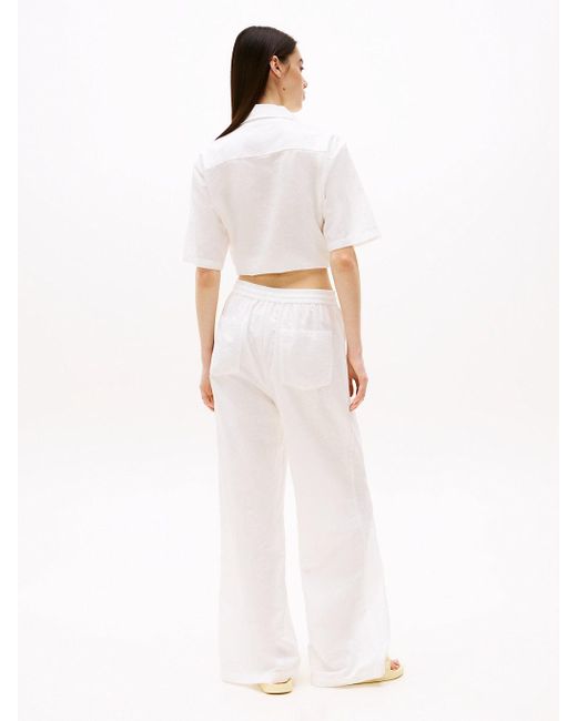Chemise Courte Décontractée À Manches Courtes Tommy Hilfiger en coloris White