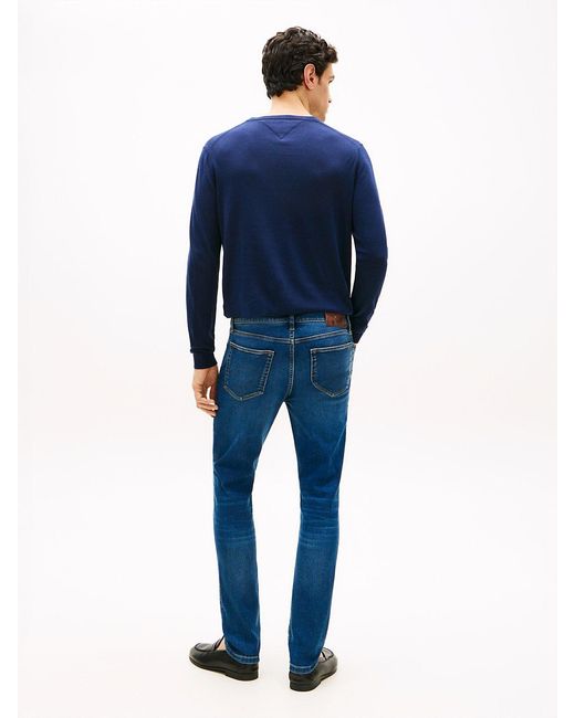 Tommy Hilfiger Blue Bleecker Whiskered Five-Pocket Slim Jeans for men