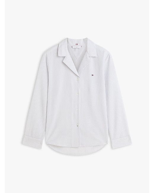 Tommy Hilfiger White Essential Seersucker Pyjama Shirt