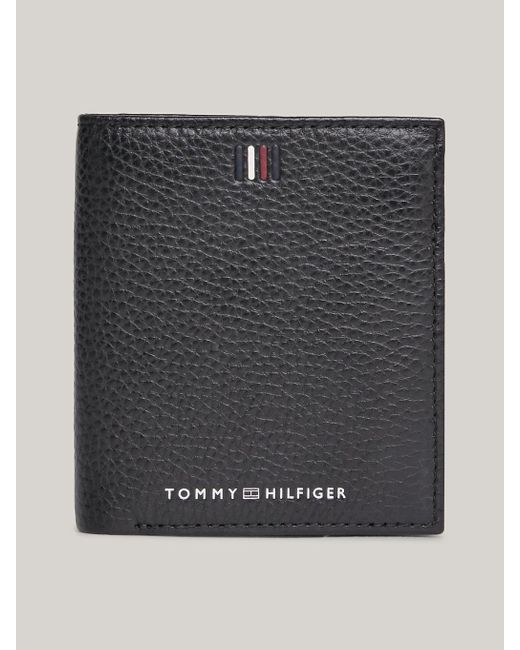 Tommy Hilfiger Gray Leather Logo Trifold Wallet for men