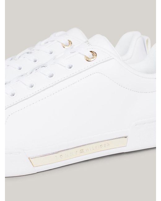 Tommy Hilfiger White Leather Cupsole Court Trainers