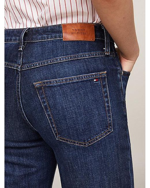 Tommy Hilfiger Blue Straight Leg Jeans mit mittelhohem Bund