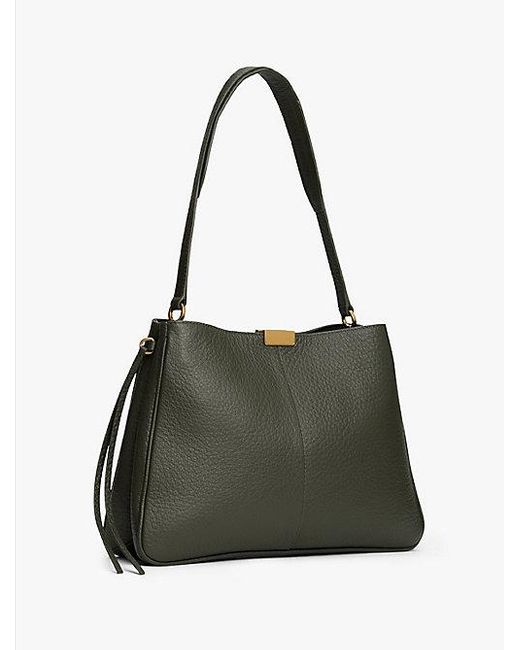 Tommy Hilfiger Green Casual Schultertasche Aus Narbenleder