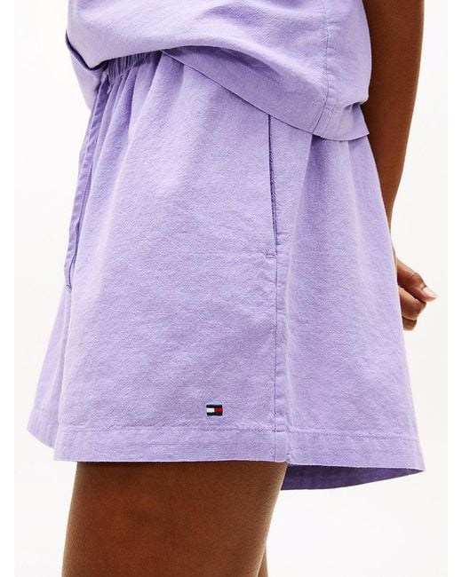 Tommy Hilfiger Purple Essential Pyjama Set With Linen