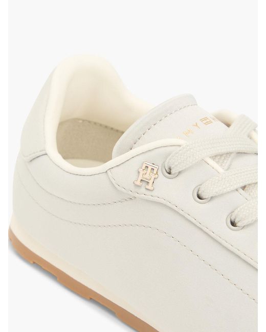 Tommy Hilfiger White Th Monogram Satin Trainers