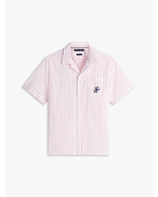 Tommy Hilfiger White Regular Fit Paper Touch Short Sleeve Shirt for men